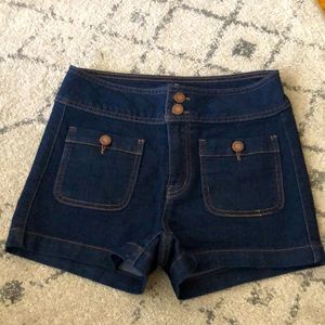 High waisted jean shorts